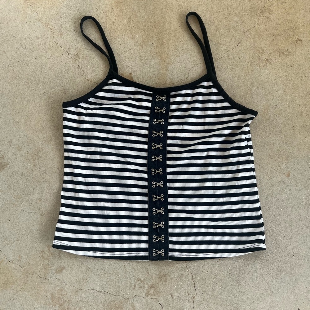 Striped Black and White Women's Top